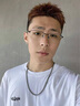LOHO半框近視眼鏡男款黑框可配度數(shù)眼鏡架純鈦防藍(lán)光抗疲勞眼鏡框 亮黑色 1.56防藍(lán)光鏡片(適合50-300度) 曬單實拍圖