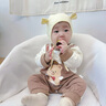 纖絲鳥(niǎo)（TINSINO）嬰兒衣服寶寶棉毛哈衣爬服新生兒衣服A類(lèi)純棉春季衣服 咖色 曬單實(shí)拍圖