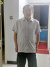 梵祈（FANQI）冰絲老人夏天衣服男士夏季棉麻爸爸短袖男翻領(lǐng)上衣50-60歲70中老 灰色圓龍?zhí)籽b 40(建議110-130斤) 曬單實(shí)拍圖