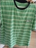 蘑菇兔（MOREGOTO）胖童t恤短袖男童夏季薄款寬松大碼12-14歲16初中生男孩條紋半袖潮 綠條 190加肥180斤左右 曬單實(shí)拍圖