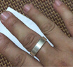 佰譽銀家 6MM【免費刻字】拉絲工藝 男士戒指 銀 99足銀 女士 情侶對戒戒指 簡約戒子 22號 曬單實拍圖