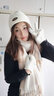 締晶圍巾女秋冬季2025新款圍脖手套帽子三件套生日禮物女友加厚長(cháng)圍巾 【白圍巾+手套+帽子】暖冬禮盒 曬單實(shí)拍圖
