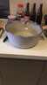 TAKSAT湯鍋麥飯石不粘鍋燉鍋蒸鍋煮粥煲湯一鍋多用燃氣灶電磁爐通用湯鍋 （6-8人適用）湯鍋白 32cm 曬單實拍圖