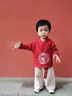 G.DUCKKIDS童裝漢服男童套裝夏季兒童唐裝周歲宴禮服男寶寶抓周衣服中國風(fēng) 紅色飛龍在天春秋 90 建議1~2歲【 80-90】 曬單實拍圖