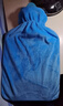 格瑞澤 熱水袋加厚橡膠注水大號充水暖水袋灌水暖手寶水晶布套暖身暖肚 大號藍色+水晶藍布套 曬單實(shí)拍圖