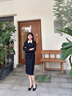 歌力思（ELLASSAY）秋季新款東方簡(jiǎn)奢風(fēng)優(yōu)雅粗花呢小香風(fēng)連衣裙女EWD353Y05400 經(jīng)典黑 XS 曬單實(shí)拍圖