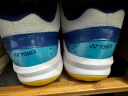 YONEX尤尼克斯羽毛球鞋yy入门级训练减震动力垫男女SHB101CR 白/蓝39码 实拍图