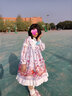 原創(chuàng)洛麗塔裙子日系洋裝軟妹春夏貓咪聚會lolita連衣裙OP長袖裙女蘿莉塔洛莉塔lo裙公主裙可愛 紫色 均碼 曬單實拍圖