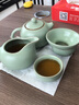匯想 整套功夫茶具套裝 家用汝窯功夫茶具茶杯陶瓷干泡茶盤(pán)托套裝日式簡(jiǎn)約小茶臺茶海 整套茶具汝窯西施壺+青瓷中號盤(pán) 曬單實(shí)拍圖