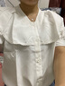 FZMF 白色娃娃領泡泡袖上衣女夏季2022新款設計感小眾甜美韓系襯衫 白色 6003# M 90斤-105斤 曬單實拍圖