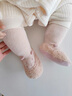 棉孖嬰兒襪子秋冬加厚地板襪中長(cháng)筒新生兒鞋襪卡通點(diǎn)膠防滑寶寶地板鞋 粉色 1雙 均碼 （0-6個(gè)月） 腳長(cháng)10.5-11cm 曬單實(shí)拍圖