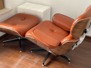 艺术女神 单人沙发 Eames伊姆斯躺椅设计师单椅真皮北欧沙发椅子单人可躺 [定制红棕色,头层真皮躺椅+脚踏 胡桃木色背板 实拍图