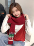 啄木鳥(niǎo)加厚針織羊毛圍巾女男冬季韓版百搭保暖秋冬潮日系學(xué)生原宿風(fēng)灰色 紅色 曬單實(shí)拍圖