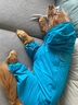 SLPC狗狗雨衣大型犬四腳全包金毛雨衣帶帽子尾罩防水中型寵物雨衣 湖藍色 10XL（適合約65-75斤） 曬單實拍圖