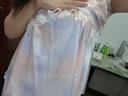 莫代爾三件套睡衣女夏季冰絲性感蕾絲吊帶帶胸墊短褲甜美氣質(zhì)家居服 粉紫色三件套(吊帶+短褲+外套) M 建議(85-100斤以?xún)? 曬單實(shí)拍圖