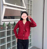 AEMAPE針織衫女2025秋冬季新款時(shí)尚女裝寬松顯瘦毛衣打底針織開(kāi)衫外套女 紅色 均碼 ( 建議85-140斤) 曬單實(shí)拍圖