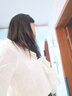 百圖betu女裝春季新款襯衫法式溫柔氣質(zhì)荷葉邊長袖襯衫女2402T43 米白 M 曬單實拍圖