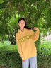 圣保美美式復古連帽衛(wèi)衣外套女春秋2023秋季新款小個子韓版長袖上衣學生 黃色衛(wèi)衣 M碼 曬單實拍圖