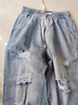 衣然呈品破洞牛仔褲男春秋新款水洗淺色時(shí)尚潮牌哈倫休閑束腳九分褲子男褲 藍色 29【建議110-120斤】 曬單實(shí)拍圖