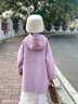 BARRY BANNY女童秋冬裝6-14歲兒童中長(zhǎng)款洋氣大衣女孩中大童寬松百搭毛呢外套 香芋紫大衣 140 cm(56-68斤) 曬單實(shí)拍圖