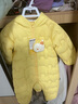 巴拉巴拉【官方正品】嬰兒連體衣輕薄羽絨服男童女童寶寶2024新款冬裝抱衣 蛾黃31004 90 曬單實拍圖