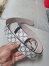古馳（GUCCI）經(jīng)典款雙G印花男士皮帶 古奇GG商務(wù)休閑板扣牛皮腰帶【帶寬4cm】 藍色【配品牌原盒】411924（4075） 110碼【適合101-110cm腰圍】 曬單實(shí)拍圖