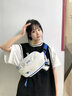 百事（PEPSI）聯(lián)名款潮男女時(shí)尚百搭運動(dòng)旅行出差收納健身高顏值學(xué)生腰包胸包 藍白 曬單實(shí)拍圖