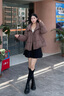 坦博爾羽絨服【初秋精選】女短款立領(lǐng)小個子輕便顯瘦面包服TBF530328T 濃香可可 S (160) 曬單實拍圖