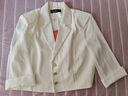 晨芙短款西裝外套女夏薄款時(shí)尚七分袖職業(yè)裝西服連衣裙套裝休閑工作服 單件白色外套 3XL 建議130-140斤 曬單實(shí)拍圖
