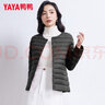 鴨鴨（YAYA）佟麗婭明星同款輕薄羽絨服女短款韓版休閑保暖羽絨內(nèi)膽輕便外套 黑色 M 曬單實拍圖