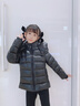 高梵【收腰短款羽絨服】黑金兒童鵝絨服4.0男女童冬季親子裝外套官方 黑色 130 曬單實拍圖