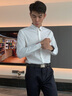 湯姆波爾頓 THOM BOLTON襯衫男長袖修身商務(wù)休閑百搭簡約免燙男士襯衣男裝領(lǐng)口條紋三條杠 白色-領(lǐng)和袖三色條紋 XL/41=52號（推薦150-160斤） 曬單實(shí)拍圖