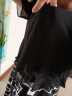 莎妮朵罗显瘦款连衣裙夏雪纺裙新款韩版黑短袖遮肚裙子假两件连衣裙15043 黑色-几何 4XL建议160-175斤穿着 实拍图