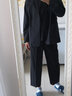 凡迪時(shí)尚 西裝套裝男休閑西服套裝男墜感寬松大碼痞帥學(xué)生畢業(yè)季成人禮 01三件套 西裝+西褲+黑短袖 2XL（155-165斤左右） 曬單實(shí)拍圖