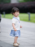 拉比童裝兒童短裙2025夏季女童休閑百搭裙子 中藍(lán) 80 曬單實(shí)拍圖