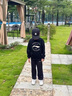 LI-NING KIDS李寧男童套裝兒童春秋圓領套頭圓領休閑百搭衛(wèi)衣衛(wèi)褲男女童兩件套 藍色套裝 150 曬單實拍圖