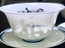 新中式純手工手彩玉蘭系列羊脂玉簡(jiǎn)約茶器功夫茶杯公道杯白瓷茶盞 手繪蘭花3英寸蓋碗（反口杯7頭） 曬單實(shí)拍圖