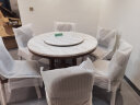 采薇 【现货速发】 大理石餐桌椅组合实木大圆餐桌家用现代简约岩板桌 1.2米餐桌(带转盘)+6张餐椅 实拍图