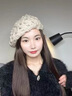 NZTK 帽子冬女手工針織帽2021年秋冬女士新款時(shí)尚洋氣毛線帽 MT617 米色 55-59CM 曬單實(shí)拍圖