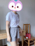 Levi's李維斯女士休閑短褲LOGO印花寬松潮流復(fù)古時(shí)尚百搭 灰色 S 曬單實(shí)拍圖