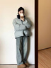 2024新款冬季棉衣女小個(gè)子面包服韓系羽絨棉服oversize潮棉襖外套 灰藍(lán)色 S 曬單實(shí)拍圖