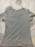 艾路丝婷夏装新款T恤女短袖上衣韩版修身体恤TX3560 灰色V领 S 实拍图
