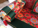 易居華庭 新中式紅木沙發(fā)坐墊套羅漢床墊子五件套實(shí)木家具坐墊高檔防滑四季通用中國風(fēng)靠背 云錦富貴 梅花枕一件:70*25cm 曬單實(shí)拍圖