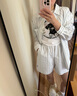 樂(lè )町韓系休閑短褲新款夏季可愛(ài)少女清甜松緊腰休閑百搭褲子 彩條（現貨） S 曬單實(shí)拍圖