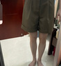 初語(yǔ)百搭西褲短褲女2024春季新款設計感收腰a字闊腿小個(gè)子熱褲 棕綠 30 曬單實(shí)拍圖