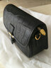 tushky品牌 2025新款時(shí)尚單肩小包包女頭層牛皮女包真皮小方包斜挎包 黑色 曬單實(shí)拍圖