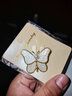 栢啟歆蝴蝶胸針女小眾設計昆蟲(chóng)流蘇文藝春夏送人生日禮物簡(jiǎn)約百搭配飾 胸針【白色蝴蝶】 曬單實(shí)拍圖