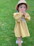幼歌（YOUGE） 女童宮廷風連衣裙春秋款蕾絲甜美裙子柔軟泡泡袖寶寶裙 黃色 90 cm 曬單實拍圖