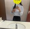 FitonTon緞面襯衫女春秋款洋氣釘珠純色打底衫設計感韓版長(cháng)袖襯衣圓領(lǐng)上衣 曬單實(shí)拍圖
