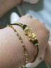 夢(mèng)金園黃金轉運珠足金3D硬金福字貔貅路路通手鏈手繩 曬單實(shí)拍圖